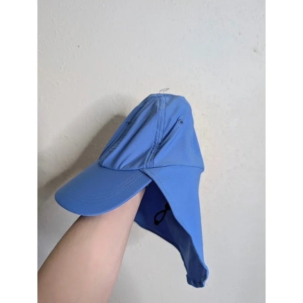 Coolibar‎ Kids Surf UPF 50+ Sun Protection Cap S/M Neck Flap Blue Adjustable Hat